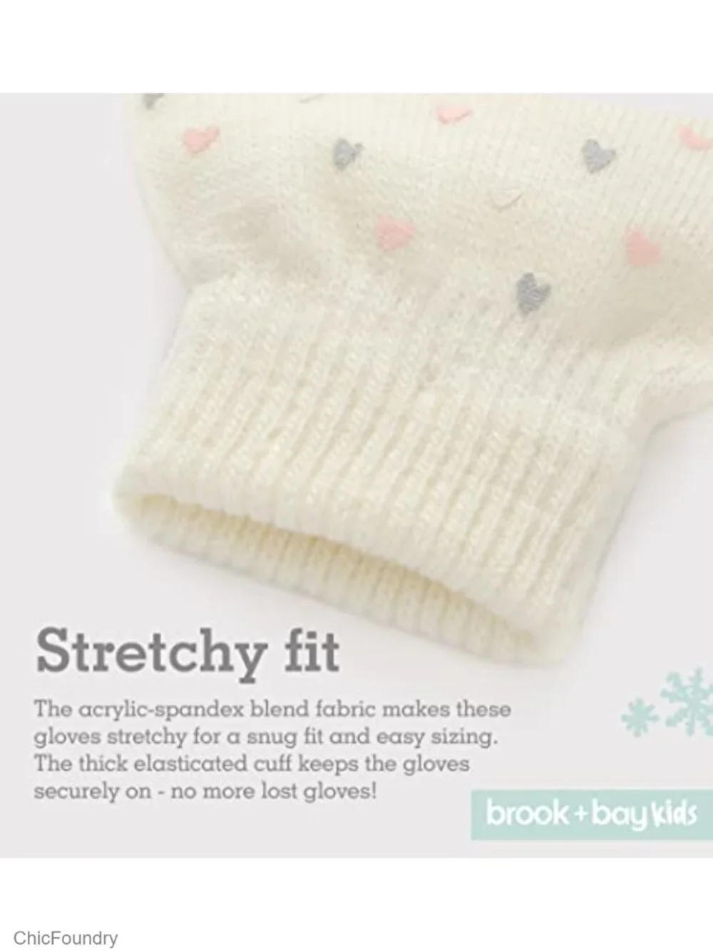 Kids Winter Gloves - 3 Pack - Soft Acrylic Spandex Knit Gloves for Cold Weather